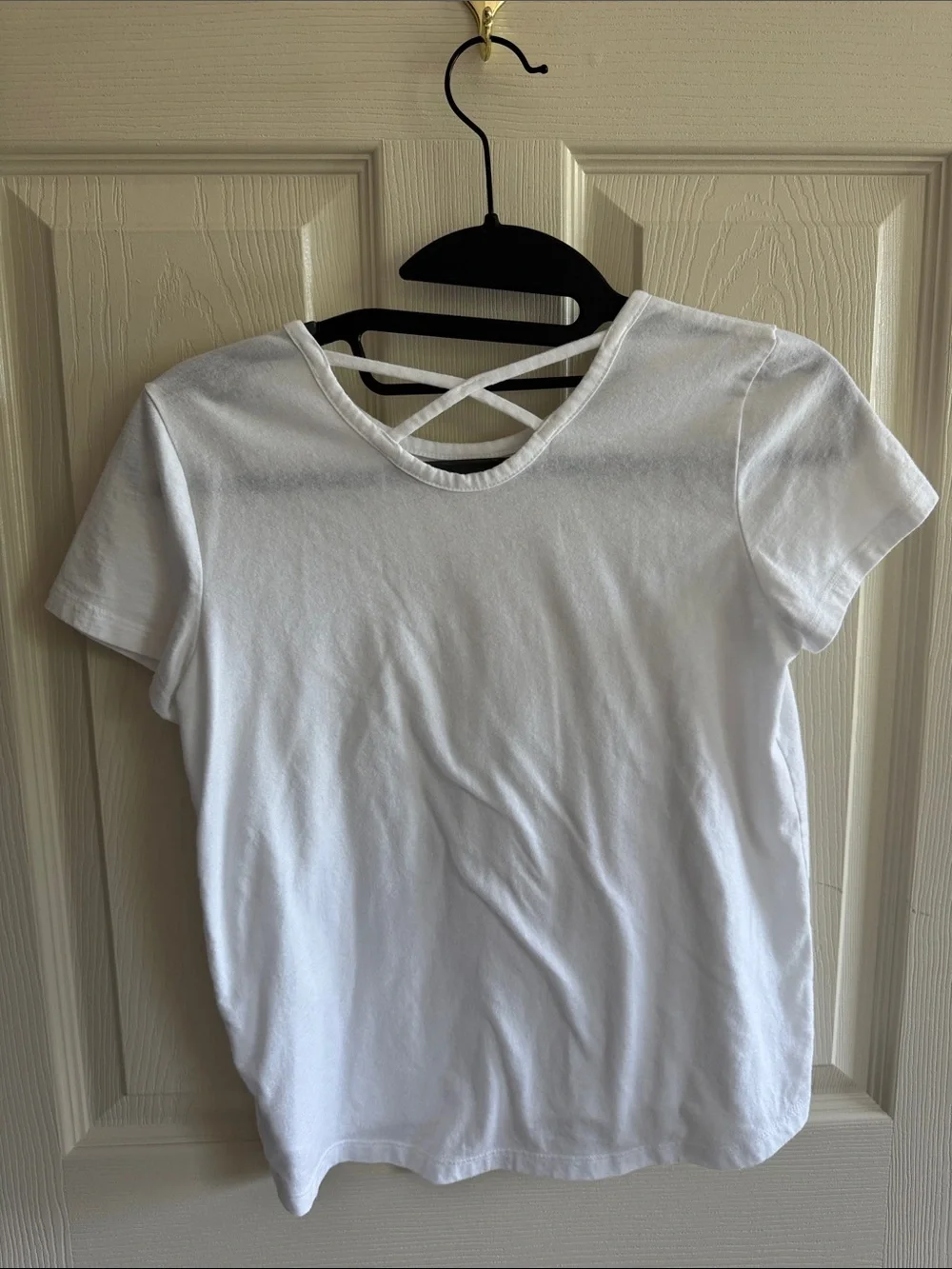 Old Navy Girls' White and black Short-Sleeve Tee with Back Strap Detail (bundle)